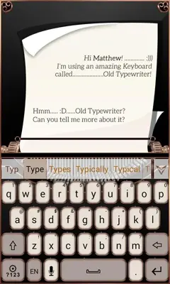 Old Typewriter Keyboard Theme android App screenshot 3